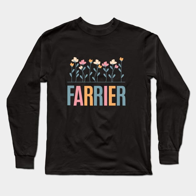 Farrier Floral Long Sleeve T-Shirt by 3DHoofcareDesigns